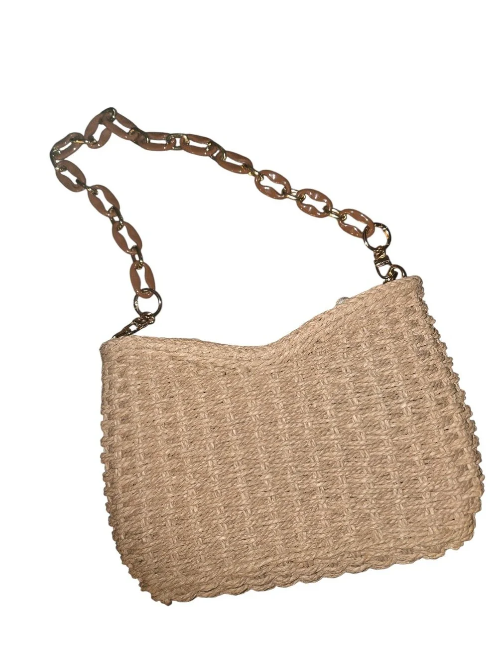 Straw Woven Handbag Purse, NWOT beachy Boho Vacation Resort 2 Straps!